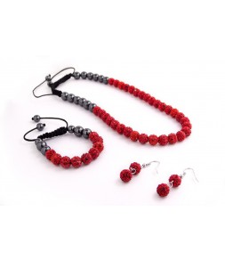 SET Shamballa Red Fashion Jewelry 00153 859202010153